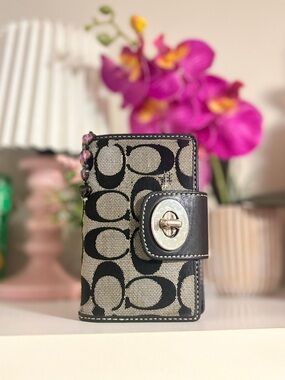 Coach Black and grey Turnlock wallet journal